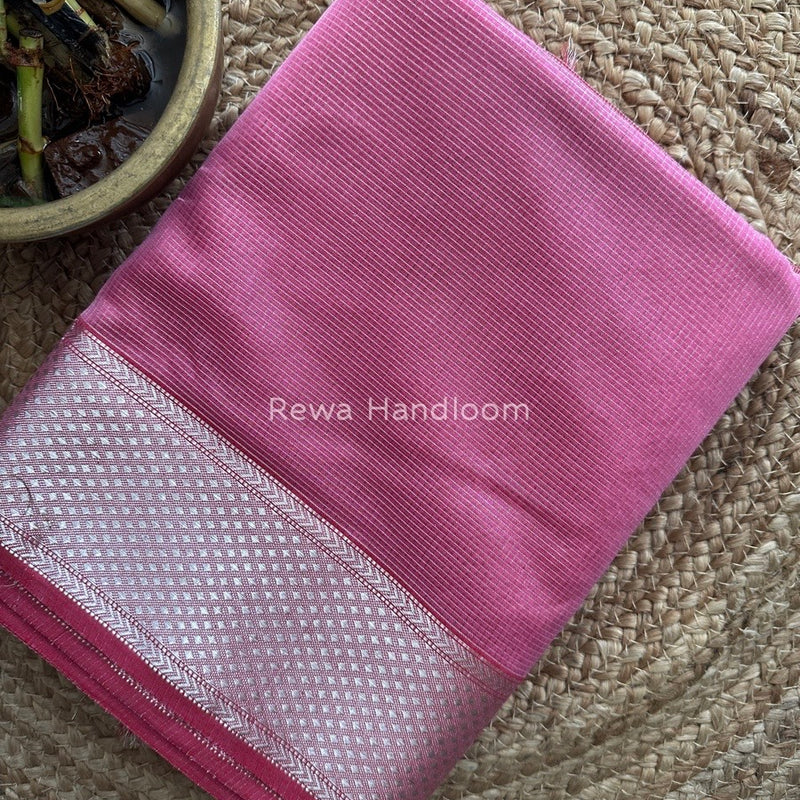 Exclusive Maheswari Baby Pink Silver Tissue Saree SC05