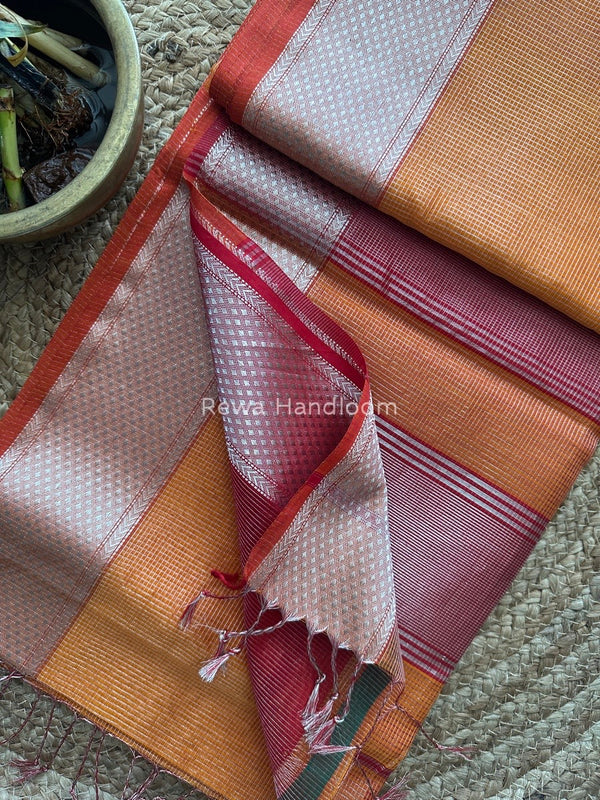 Exclusive Maheswari Silver Tissue Saree