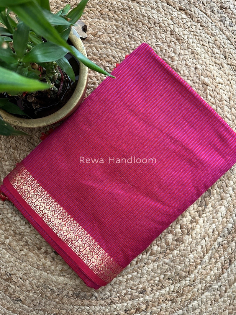 Maheshwari Light Purple Garbha Reshami Silk Saree GS178