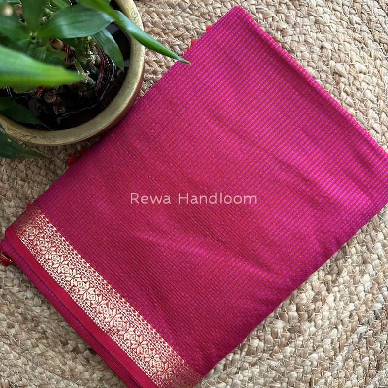 Maheshwari Light Purple Garbha Reshami Silk Saree GS178