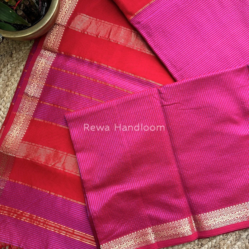 Maheshwari Light Purple Garbha Reshami Silk Saree GS178