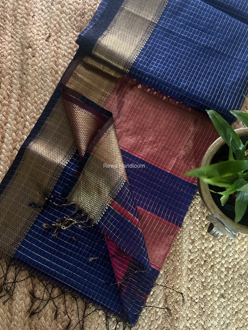 Maheshwari Zari Checks Saree