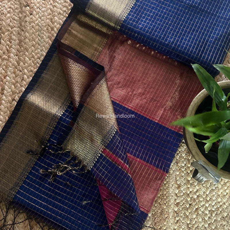 Maheshwari Zari Checks Saree