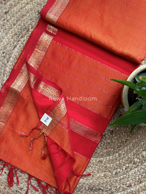 Maheshwari Orange Garbha Reshami Silk Saree GS177