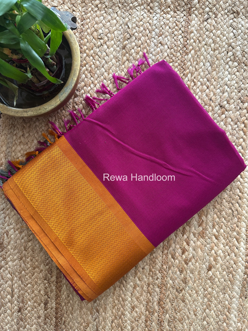 Maheshwari Dark Magenta Heavy Pallu Saree DPS030