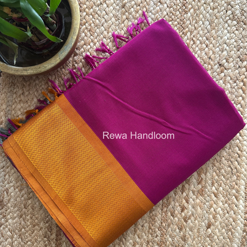Maheshwari Dark Magenta Heavy Pallu Saree DPS030