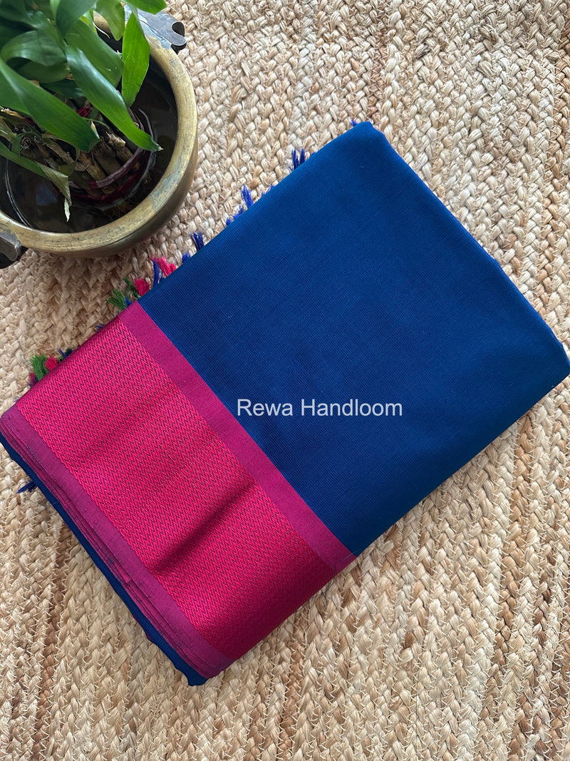 Maheshwari Blue Heavy Pallu Saree DPS031