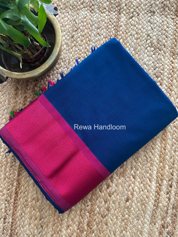 Maheshwari Blue Heavy Pallu Saree DPS031