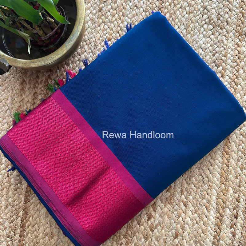 Maheshwari Blue Heavy Pallu Saree DPS031