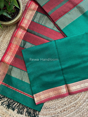 Maheshwari Green Garbha Reshami Silk Saree GS180