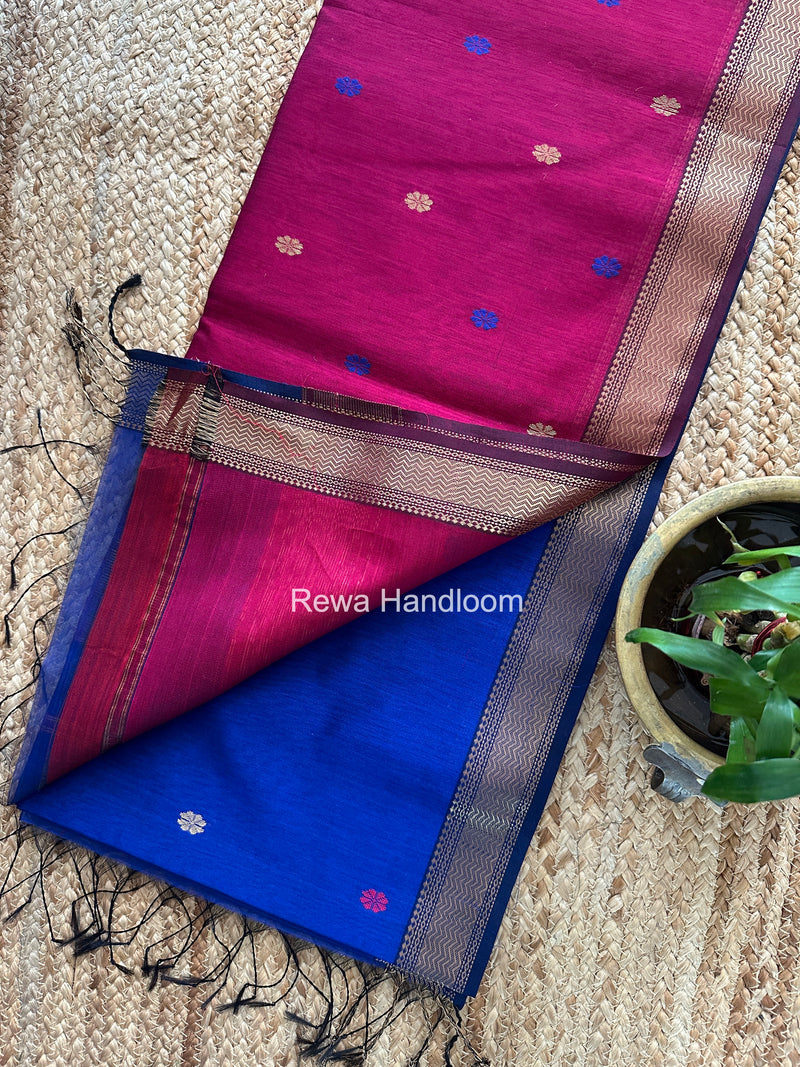 Maheshwari Blue Aami Butti Saree SBT0092