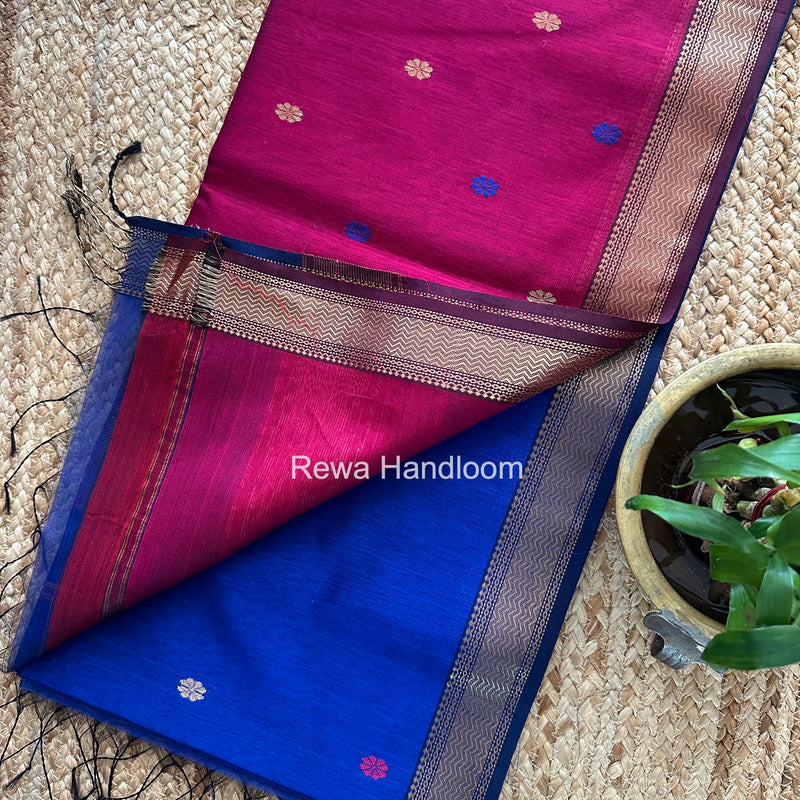 Maheshwari Blue Aami Butti Saree SBT0092