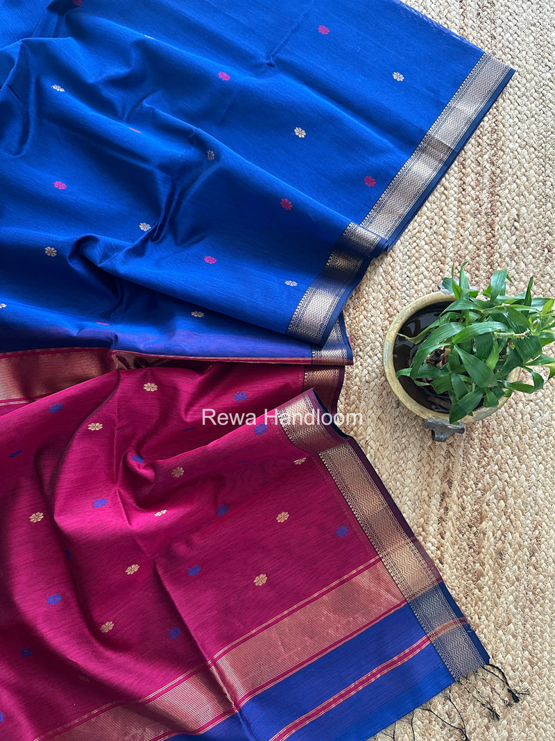 Maheshwari Blue Aami Butti Saree SBT0092