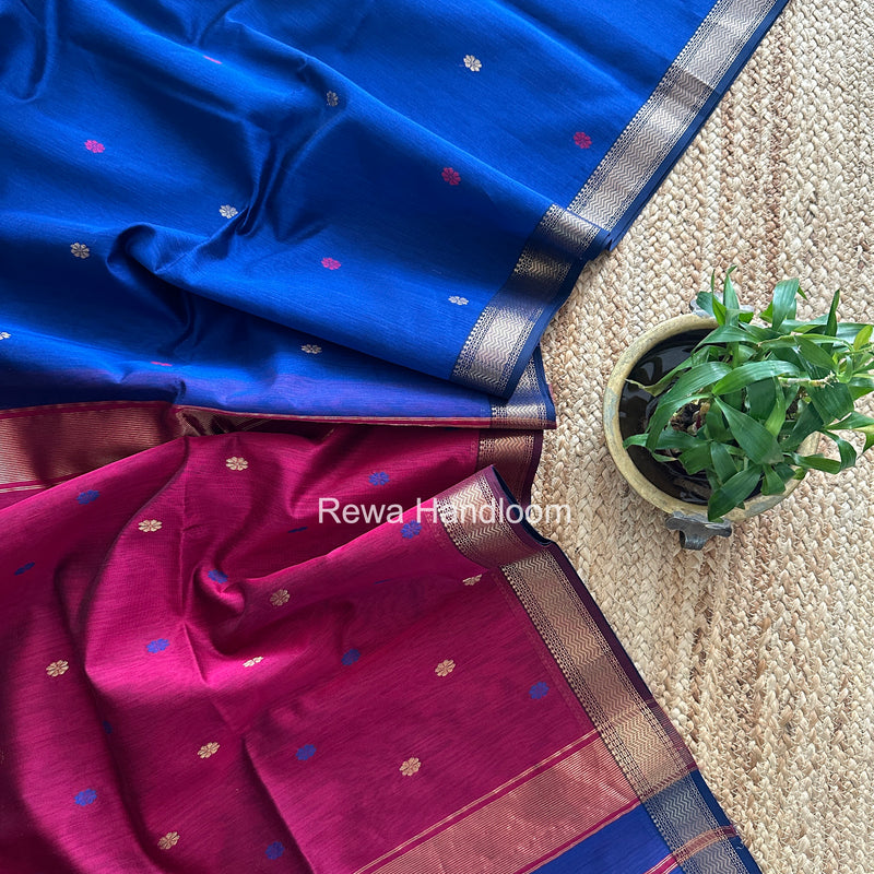 Maheshwari Blue Aami Butti Saree SBT0092