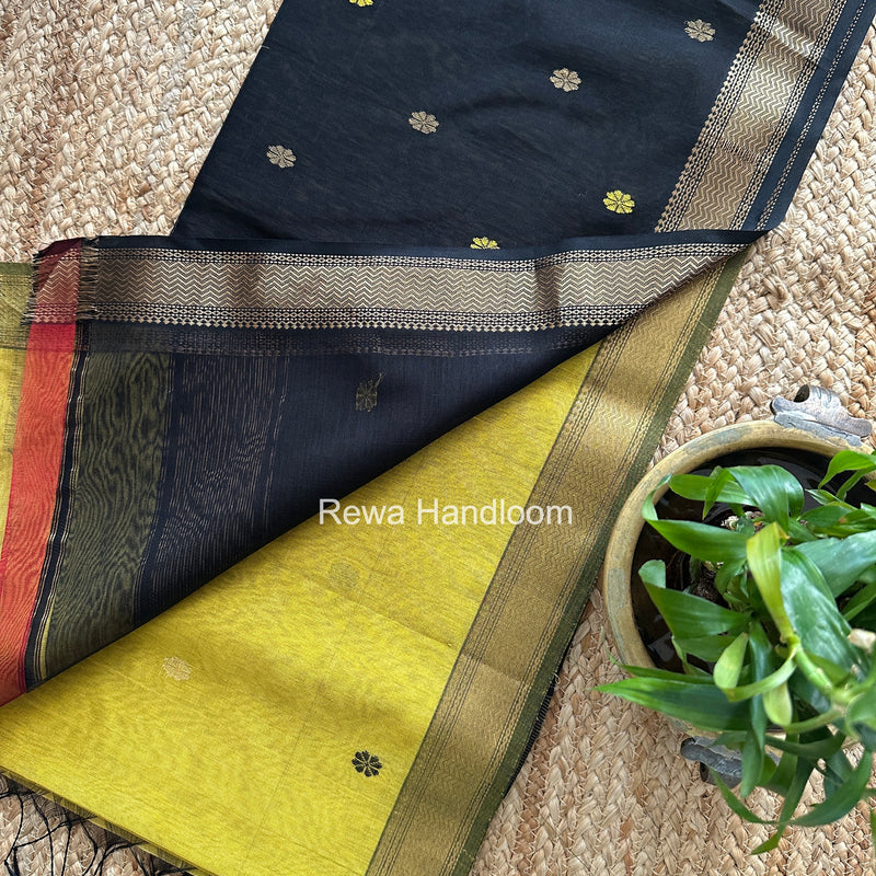Maheshwari Mustard Aami Butti Saree SBT0093