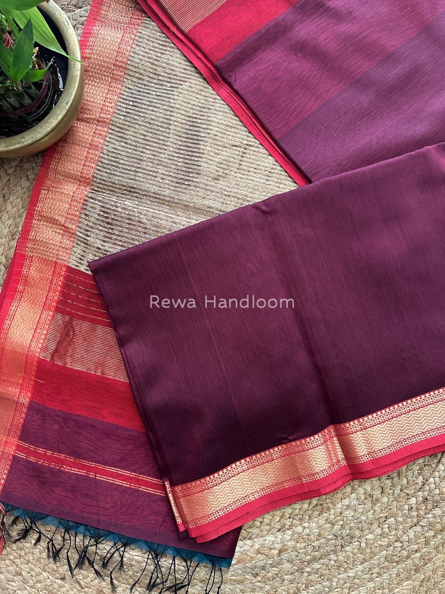 Maheshwari Wine Gichha Pallu Saree GP025