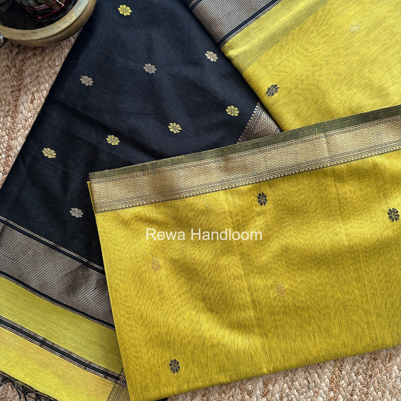 Maheshwari Mustard Aami Butti Saree SBT0093