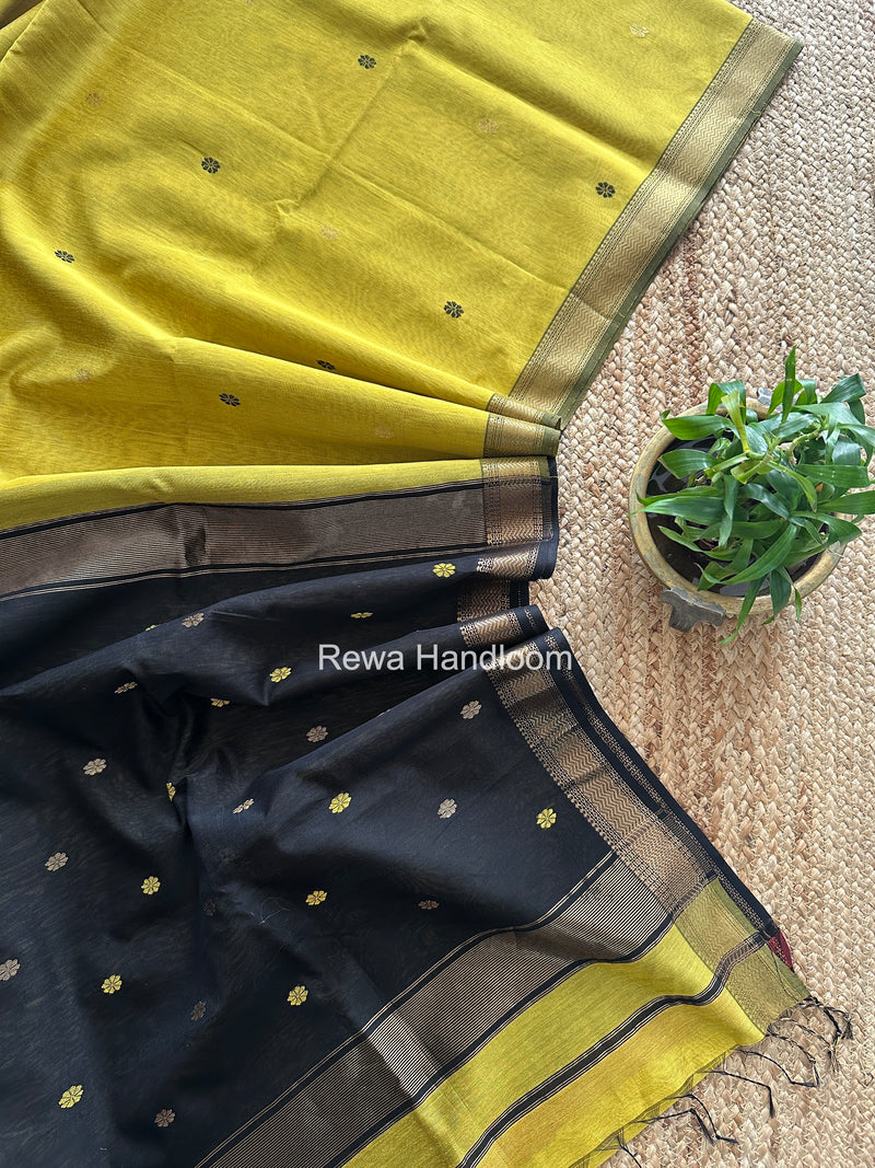 Maheshwari Mustard Aami Butti Saree SBT0093