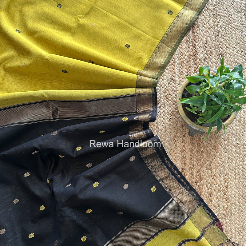 Maheshwari Mustard Aami Butti Saree SBT0093