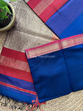 Maheshwari Navy Blue Gichha Pallu Saree GP024