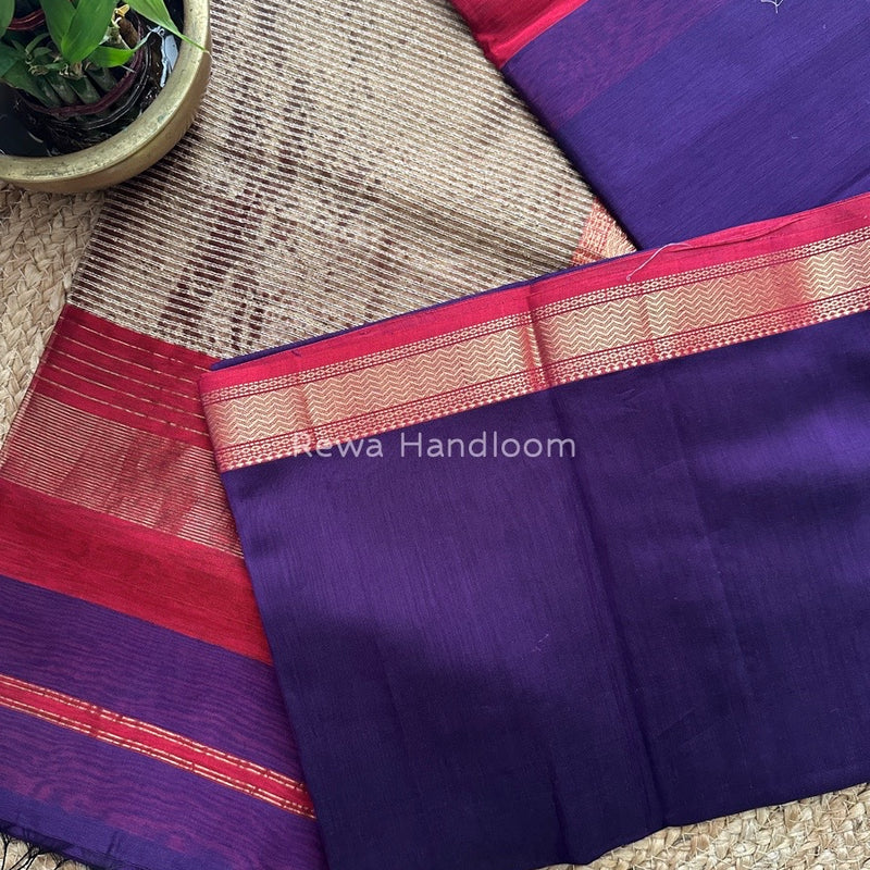 Maheshwari Violet Gichha Pallu Saree GP022