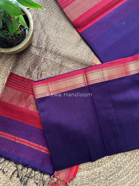 Maheshwari Violet Gichha Pallu Saree GP022