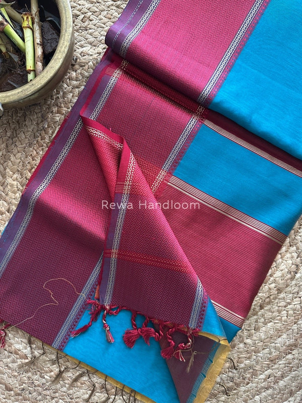 Maheshwari Resham Thread Border Saree