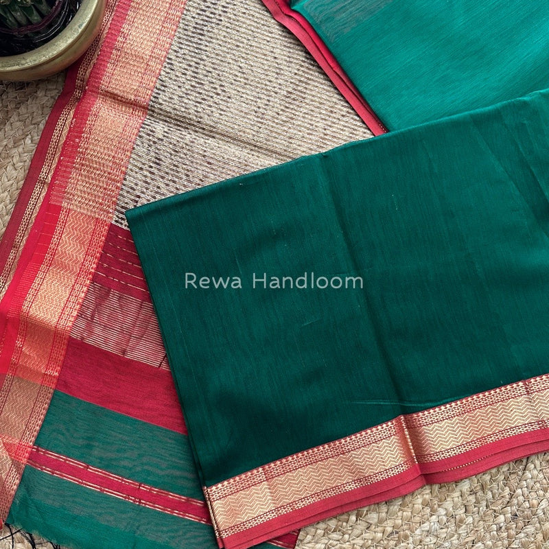 Maheshwari Green Gichha Pallu Saree GP023