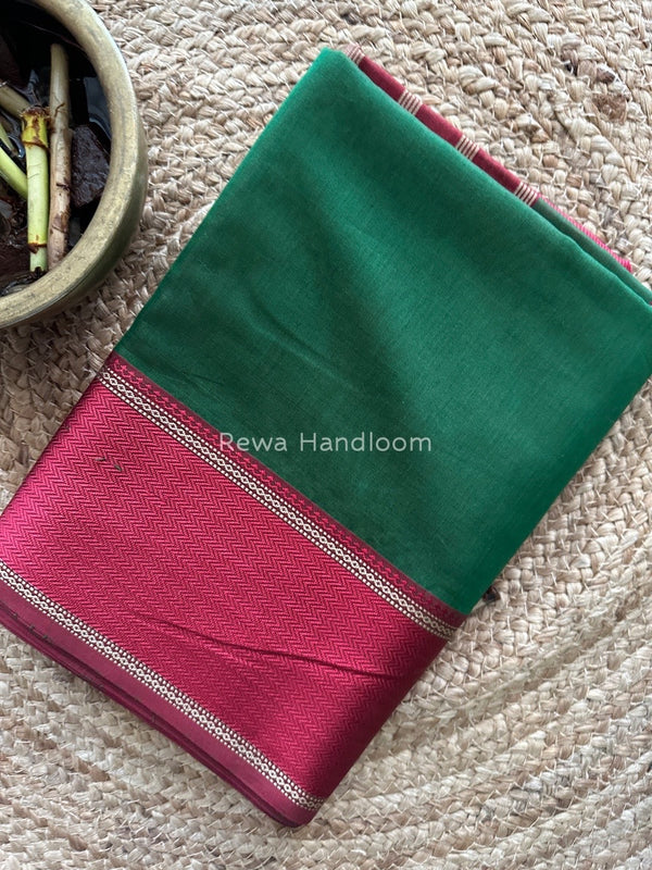 Maheshwari Green Resham Thread Border Saree RTS039