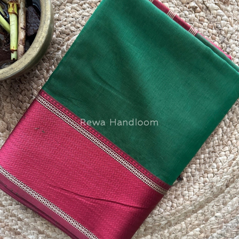 Maheshwari Green Resham Thread Border Saree RTS039