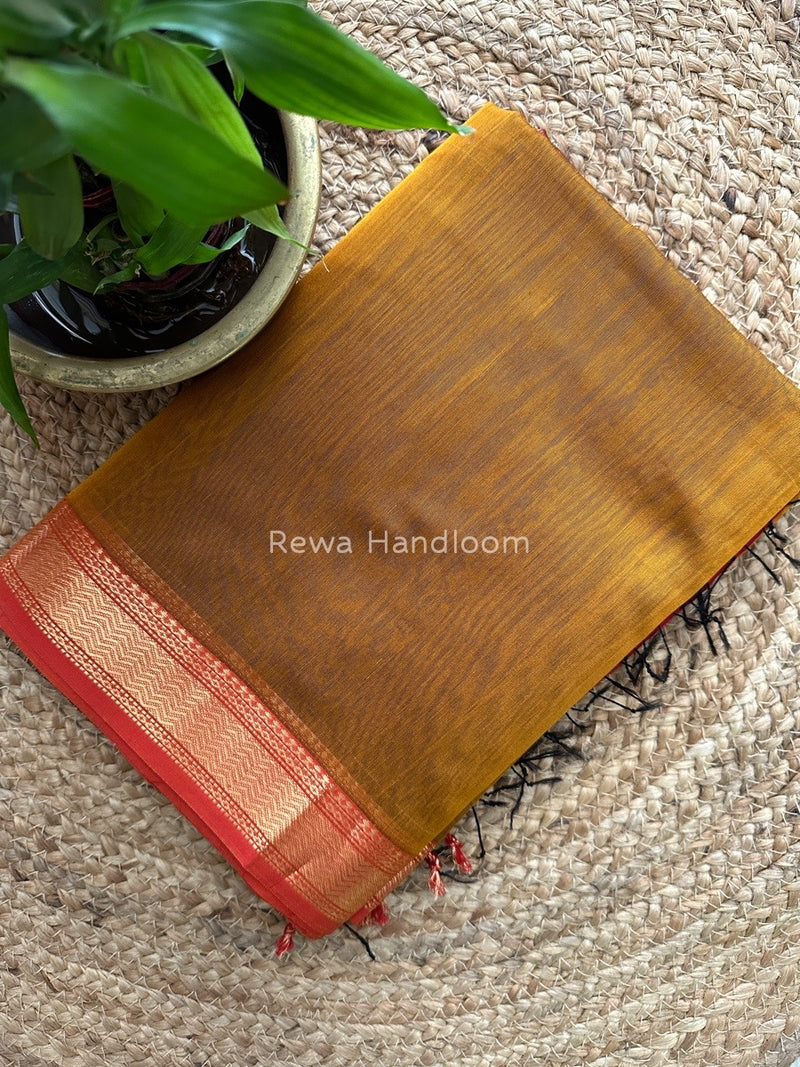 Maheshwari Mustard Yellow Gichha Pallu Saree GP020