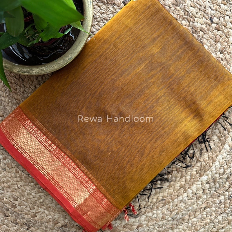 Maheshwari Mustard Yellow Gichha Pallu Saree GP020