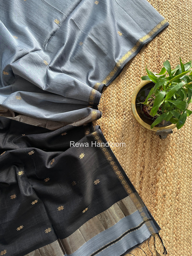 Grey Star Butti Maheshwari Saree SSB013