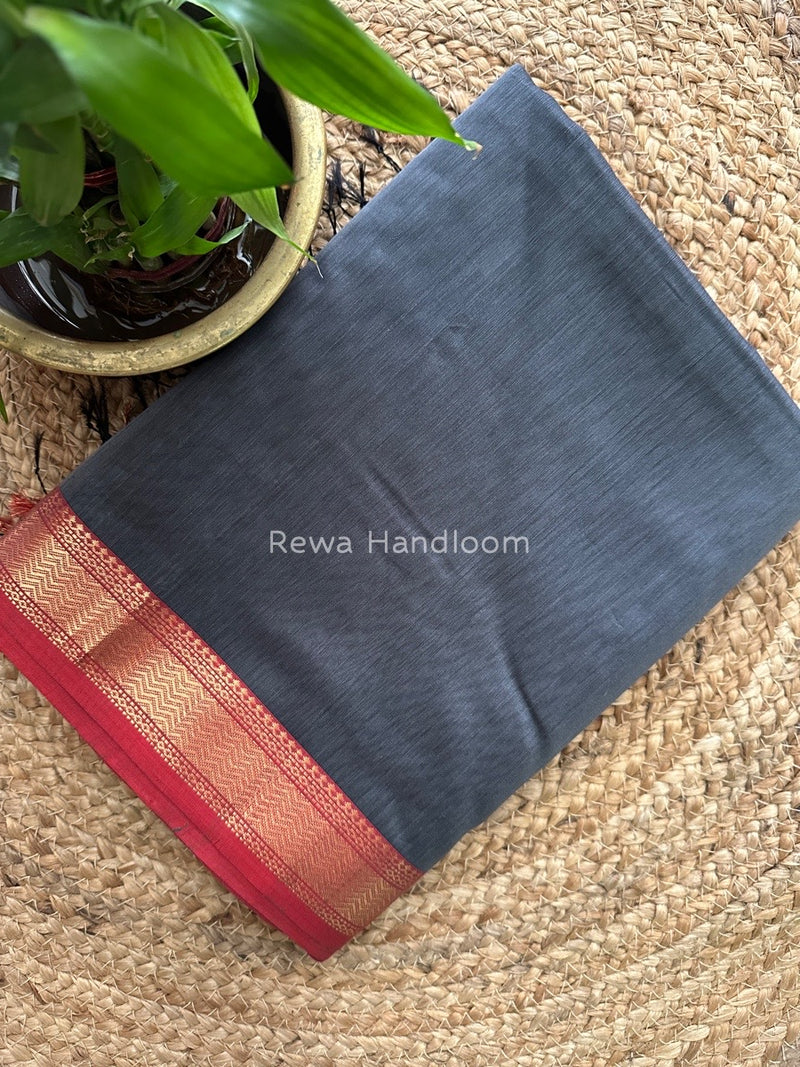 Maheshwari Grey Gichha Pallu Saree GP019