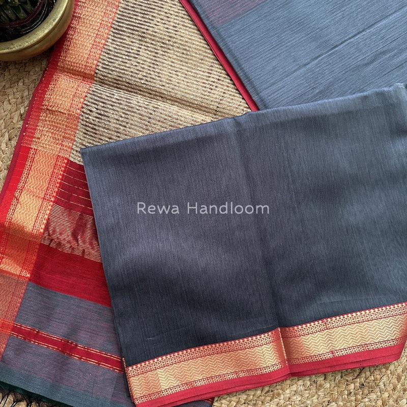 Maheshwari Grey Gichha Pallu Saree GP019