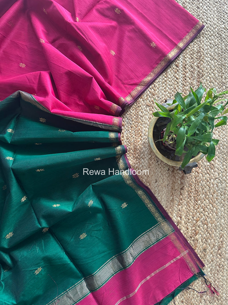 Magenta Star Butti Maheshwari Saree SSB012