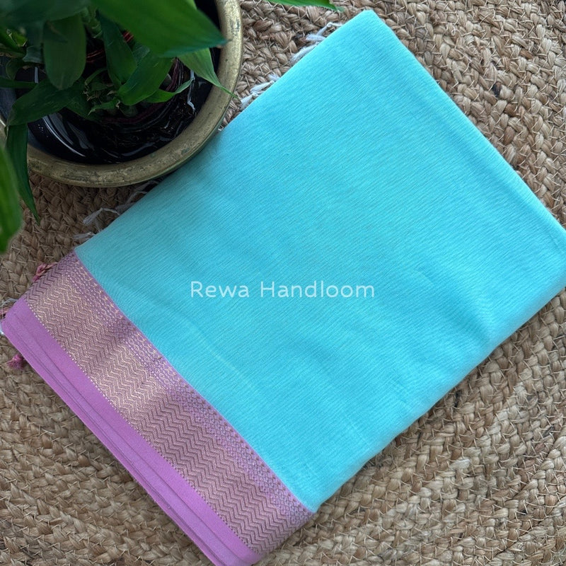 Maheshwari Light Sea Green Gichha Pallu Saree GP017