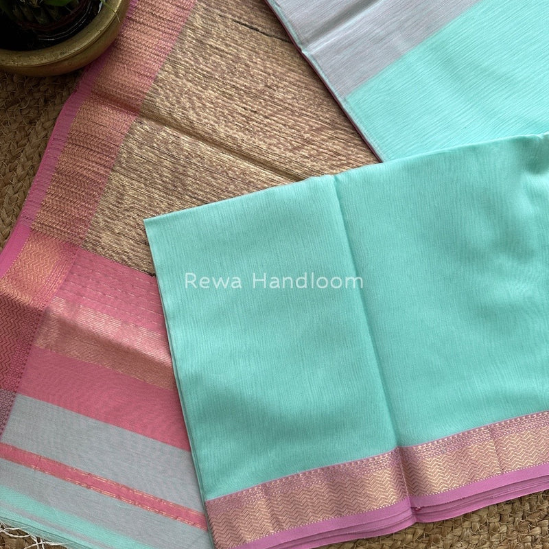 Maheshwari Light Sea Green Gichha Pallu Saree GP017