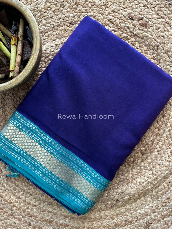 Exclusive Maheshwari Purple Zari Border Saree EZ014