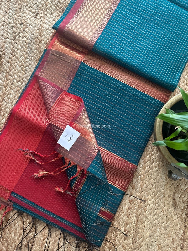 Maheshwari Zari Checks Saree