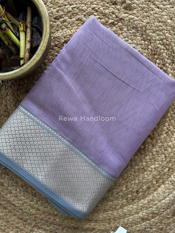 Exclusive Maheswari Lavender Silver Tissue Saree SC011