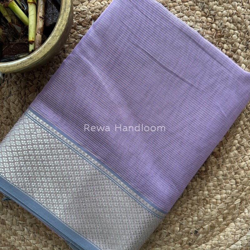Exclusive Maheswari Lavender Silver Tissue Saree SC011