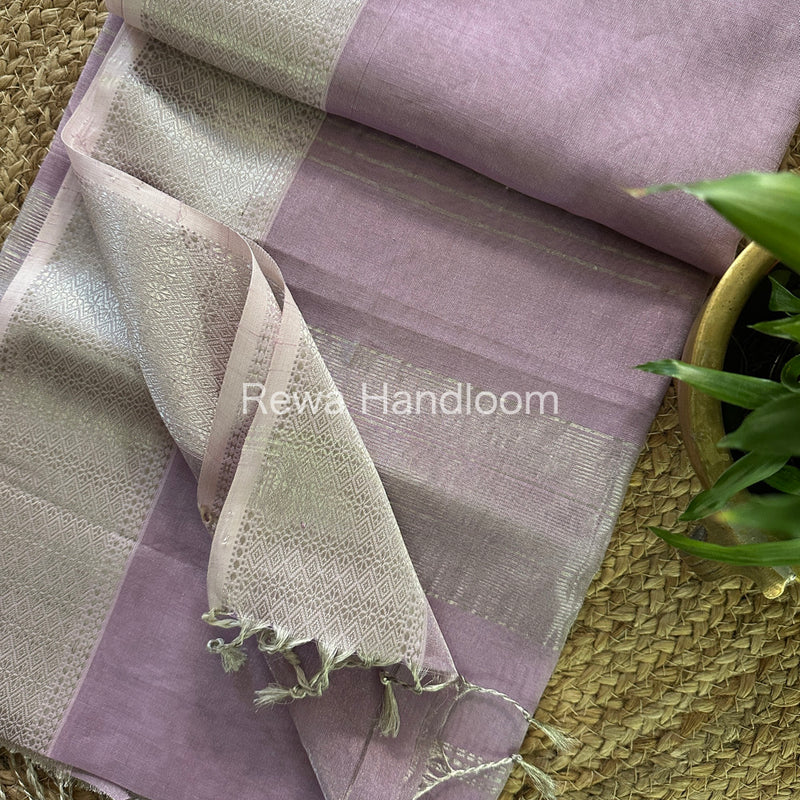 Maheshwari Lavender Tissue Silk Saree-SPS11
