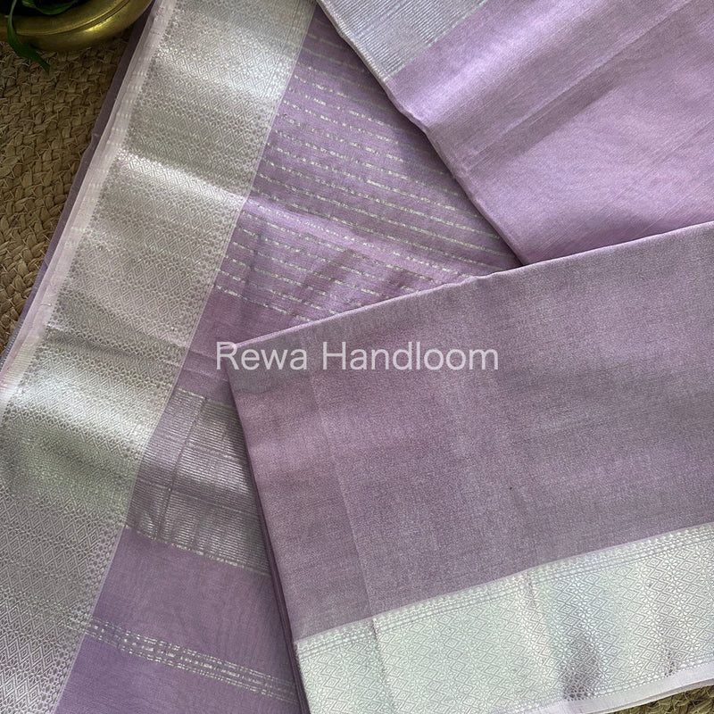 Maheshwari Lavender Tissue Silk Saree-SPS11