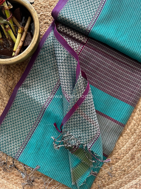 Exclusive Maheswari Silver Tissue Saree