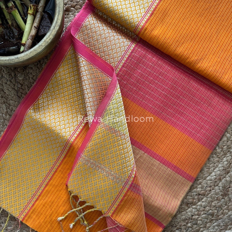 Exclusive Maheswari Silver Tissue Saree