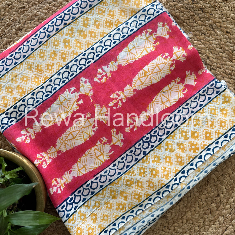 Pink-Blue Indigo Bagh Print Suit BCI018