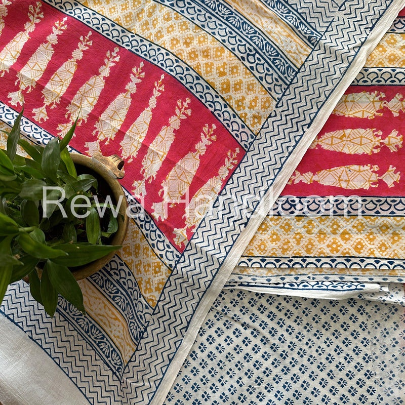 Pink-Blue Indigo Bagh Print Suit BCI018