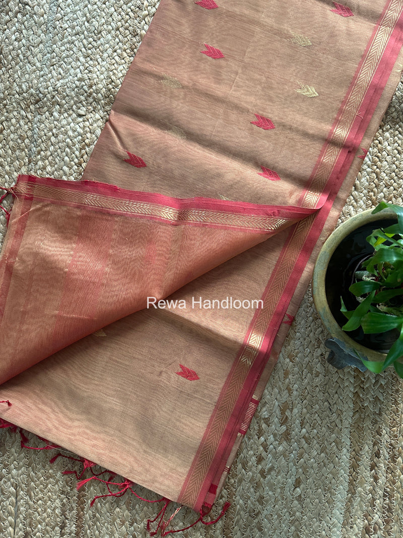 Peach V Butti Maheshwari Saree VBS060