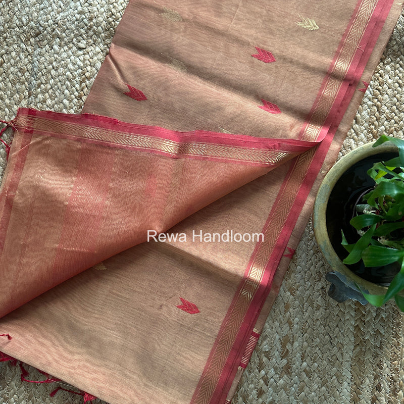 Peach V Butti Maheshwari Saree VBS060